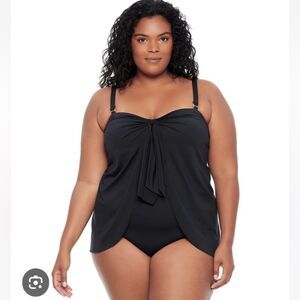 Lauren Ralph Lauren women’s plus size bleach club flyaway one piece swimsuit
